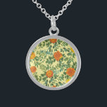 Yellow Orange Wedding Floral Sterling Silver Necklace<br><div class="desc">Beautiful Orange & Light Yellow peony & rose floral wedding invitations with abundant greenery.  Perfect for a floral theme or traditional white wedding in the Spring or Summer.  Customize the color and text to make this wedding invite your own!</div>