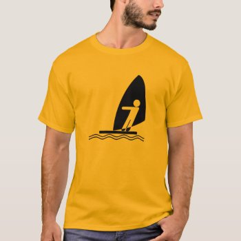 Yellow Orange Windsurfing T-shirt by SportsWare at Zazzle