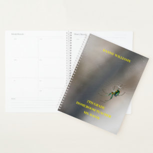 Yellow Orb Weaver Spider School Classroom Planner