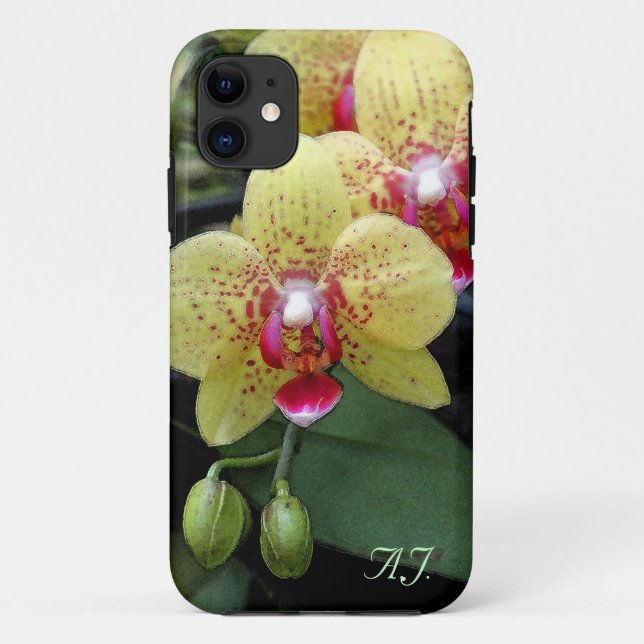 Yellow orchid flowers personal iphone 5 case (Back)