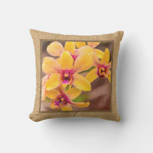 Yellow Orchid Hawaiian Tropical Reversible Outdoor Pillow
