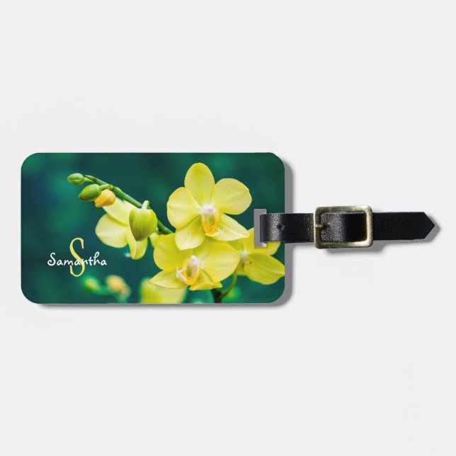 Yellow Orchid Luggage tag (Front Horizontal)