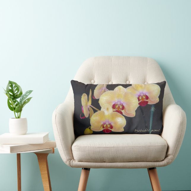 Yellow Orchid Lumbar Pillow (Chair)