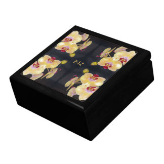 Yellow Orchid Pattern Gift Box