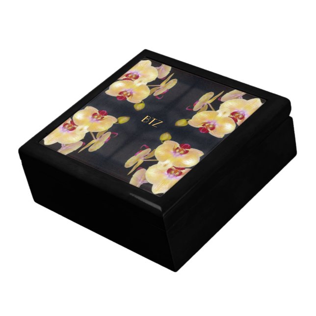 Yellow Orchid Pattern Gift Box (Side)