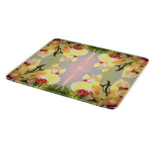 Yellow Orchids Pattern Cutting Board