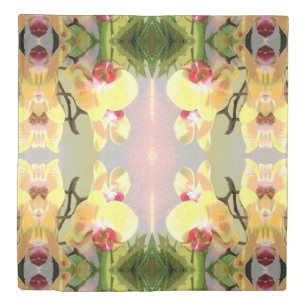 Yellow Orchids Pattern Duvet Cover