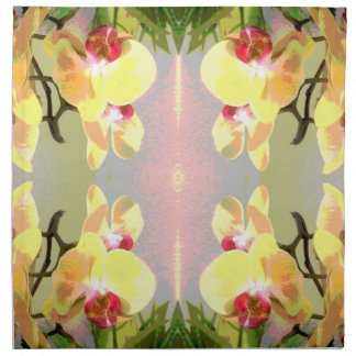 Yellow Orchids Pattern Napkin