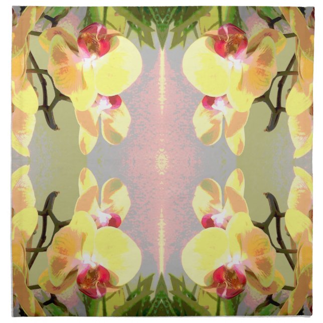 Yellow Orchids Pattern Napkin (Front)
