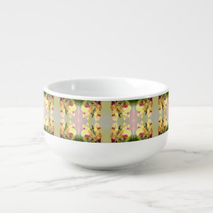 Yellow Orchids Pattern Soup Mug