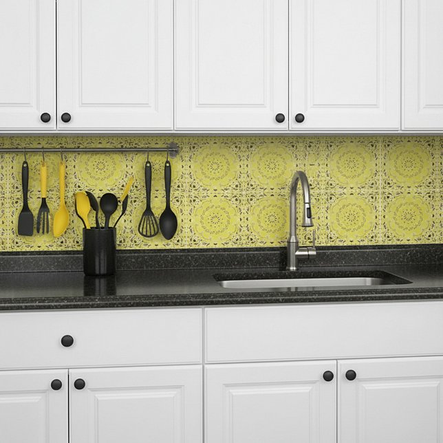 Yellow oriental design ceramic tile (Creator Uploaded)