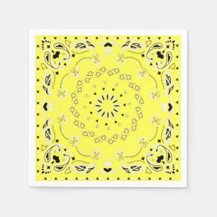 Yellow oriental design napkins