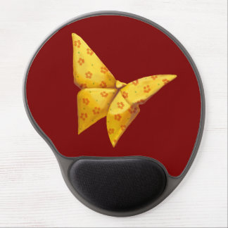 Yellow Origami Butterfly Gel Mouse Pad