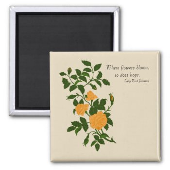 Yellow Ornamental Roses With Optional Quote Magnet by randysgrandma at Zazzle