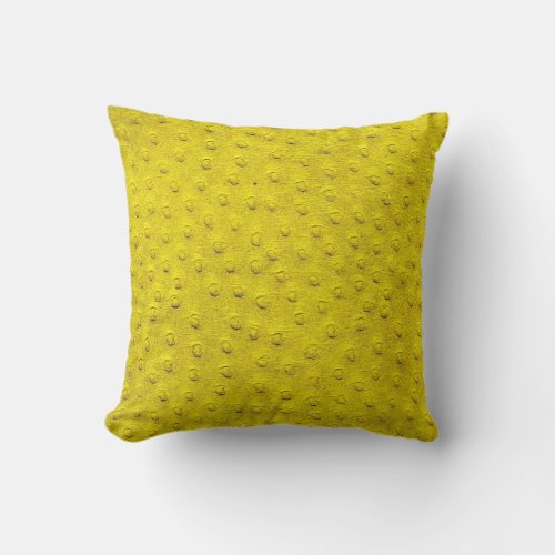 Yellow Oversized Ostrich Leather Grain Pillow