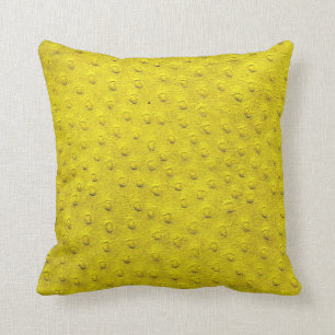 Yellow Oversized Ostrich Leather Grain Pillow