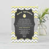 Yellow Owl baby sprinkle, Neutral baby shower Invitation (Standing Front)