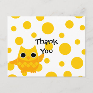 Yellow Owl Thank You Card