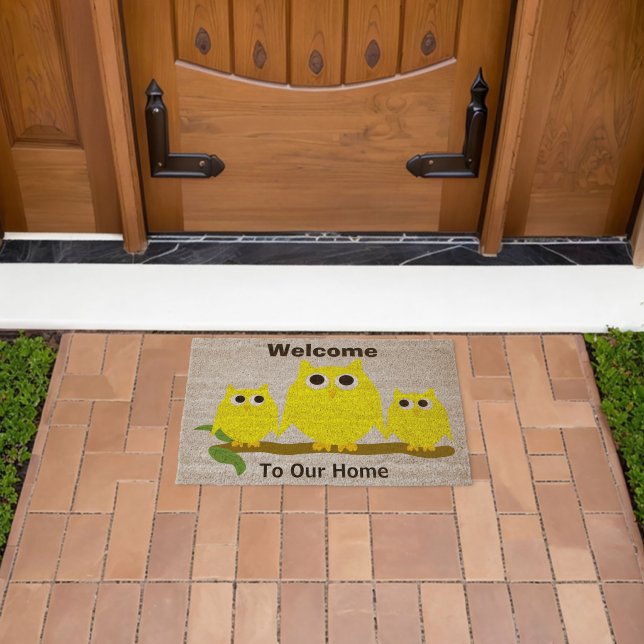 Yellow Owls Design Personalised Fiber Doormat (Insitu (Outdoor))