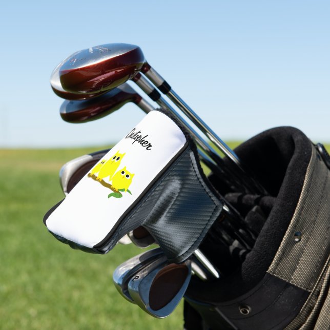 Yellow Owls Design Personalised Golf Head Cover (In Situ)