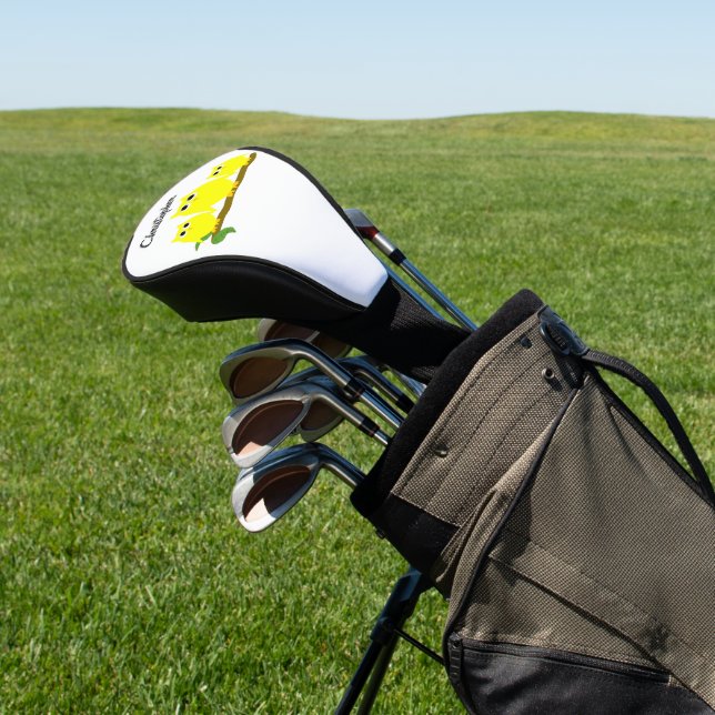 Yellow Owls Design Personalised Golf Head Cover (In Situ)