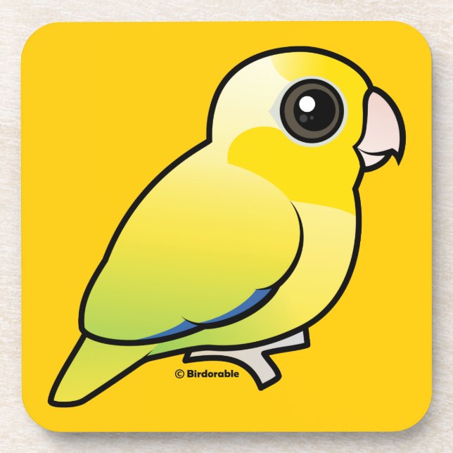 Yellow Pacific Parrotlet Drink Coaster (Front)