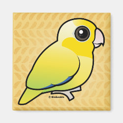 Cute Yellow Pacific Parrotlet Square Magnet