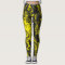 Yellow Paint Brush Splatter Leggings