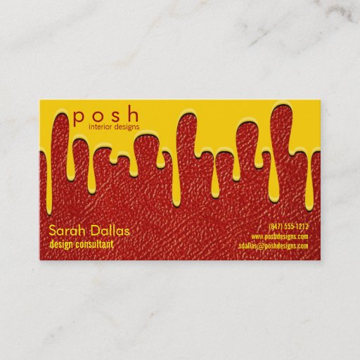Customizable yellow paint interior designer business card