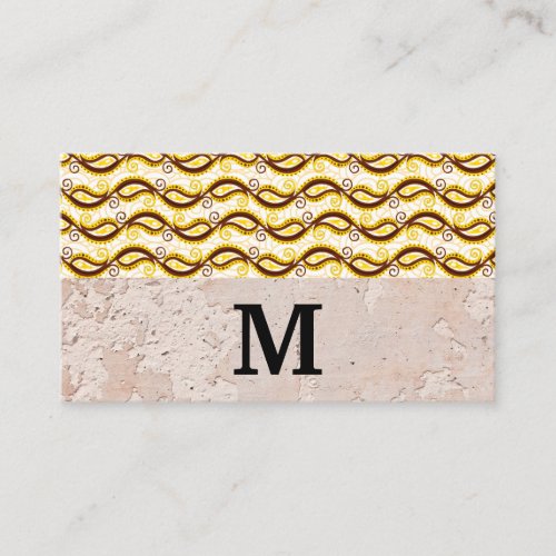 Yellow Paisley Pattern  Texture Wall Business Card