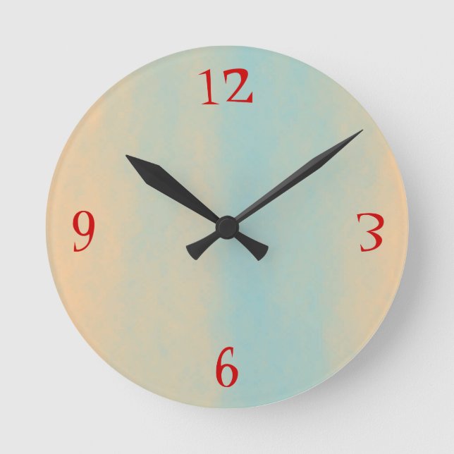 Yellow/Pale Aqua Green Tile   > Plain Wall Clocks (Front)