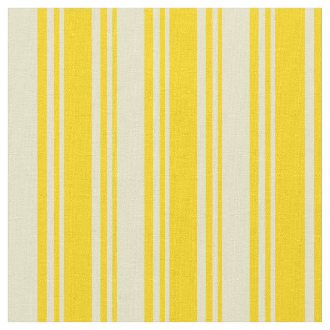 Yellow & Pale Goldenrod Lined Pattern Fabric (Close Up)