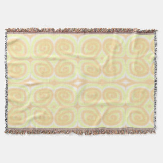 Yellow Pale Orange Swirls Throw Blankets