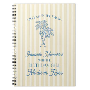 Yellow Palm Spring Favorite Memories with Birthday Notebook