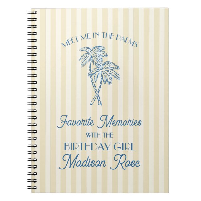 Yellow Palm Spring Favorite Memories with Birthday Notebook (Front)