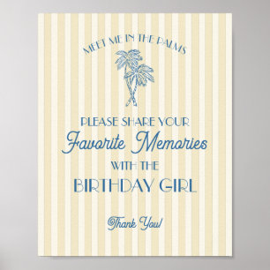 Yellow Palm Spring Favorite Memories with Birthday Poster