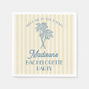 Yellow Palm Spring Pastel Beach Bachelorette Party Napkins