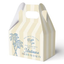 Yellow Palm Spring Pastel Beach Birthday Party Favor Boxes