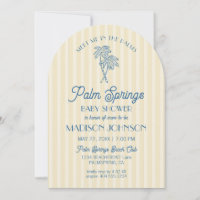 Yellow Palm Spring Pastel Beach Cabana Baby Shower