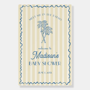 Yellow Palm Springs Beach Baby Shower Welcome Foam Board