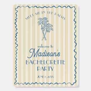 Yellow Palm Springs Beach Bachelorette Welcome Foam Board