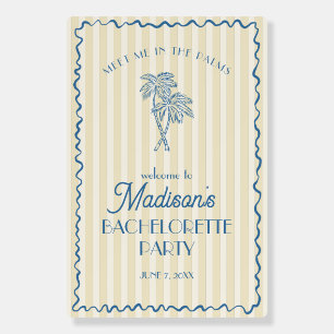 Yellow Palm Springs Beach Bachelorette Welcome Foam Board