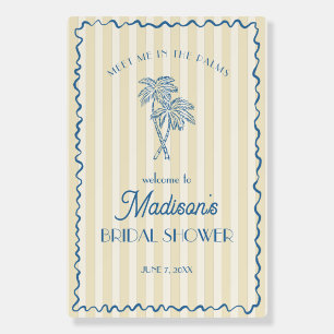 Yellow Palm Springs Beach Bridal Shower Welcome Foam Board