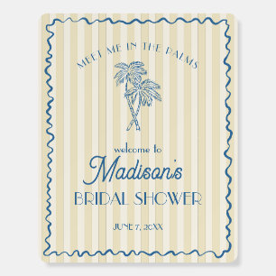 Yellow Palm Springs Beach Bridal Shower Welcome Foam Board