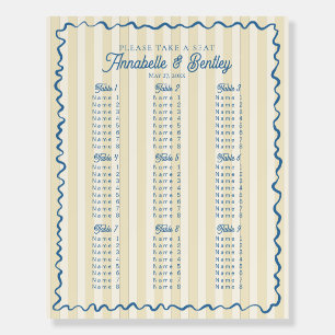 Yellow Palm Springs Beach Party Seating Chart Foam Board
