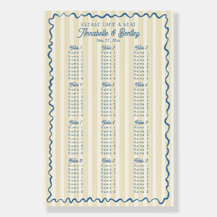 Yellow Palm Springs Beach Party Seating Chart Foam Board
