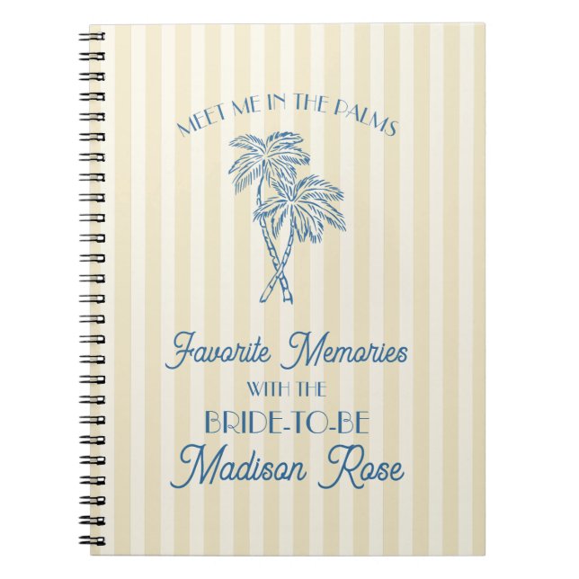 Yellow Palm Springs Favorite Memories with Bride Notebook (Front)