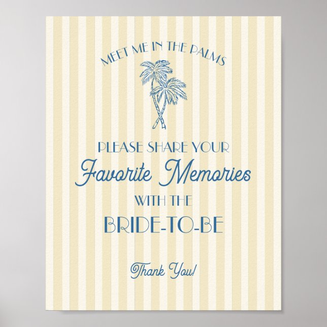 Yellow Palm Springs Favorite Memories with Bride Poster (Front)