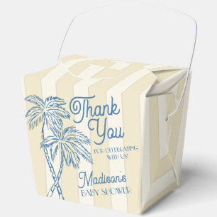 Yellow Palm Springs Pastel Beach Baby Shower Favor Boxes