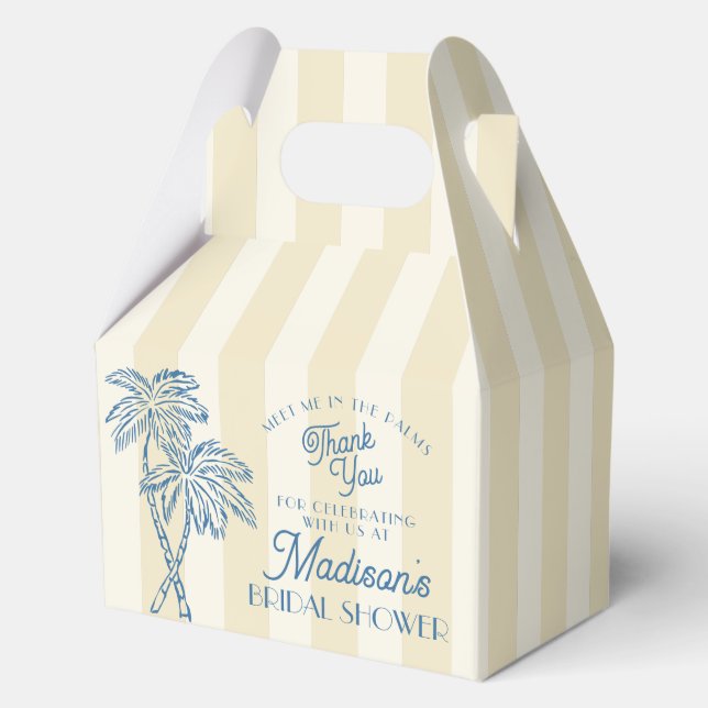Yellow Palm Springs Pastel Beach Bridal Shower Favor Boxes (Front)